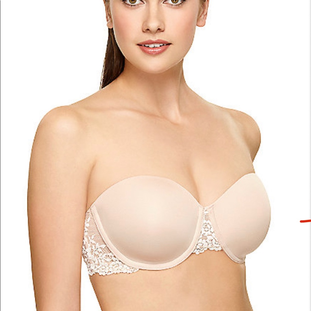 Wacoal 'Embrace Lace' 854191 Strapless Push Up Bra Nude 36D